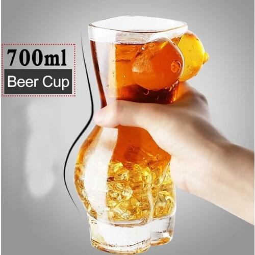 Creative Lady Men Body Shape Durable Double Wall Whiskey Glasses Wine Shot Glass Big Chest Beer Cup 700ml/400ml/30ml