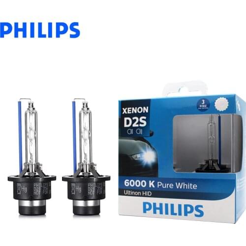 Philips D2S 85122WXX2 35W Ultinon HID 6000K Cool Blue Xenon White Light Auto Bulb Upgrade Headlight Lamp Flash Quick Start, Pair