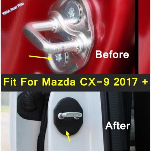 Lapetus Car Accessories Door Lock Buckles Protector Cover Trim Plastic Fit For Mazda CX-9 2017 2018 2019 2020 2021