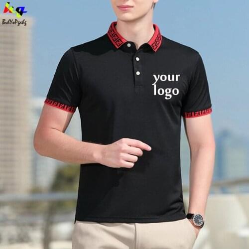 DIY/Custom Logo Polo Printed Logo Picture Text Short Sleeve Polo Casual Fashion Mens and Womens Tops