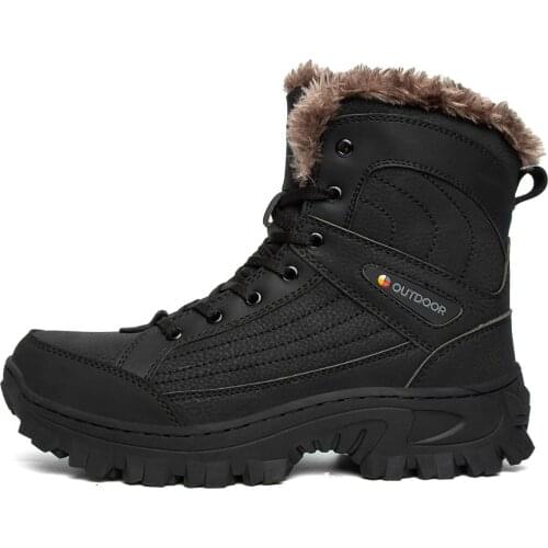 Mens Winter Snow Boots 2020 Outdoor Hiking Boots Super Warm Plush Winter Sneakers Fashion Male Ankle Boots Work Casual Shoes