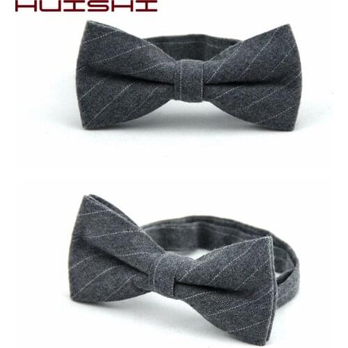 HUISHI Top Quality Handsome Mans Suit Bow tie Men Stripe Black Blue Red Wedding Bowtie Cotton Butterfly Tie Bow Gift