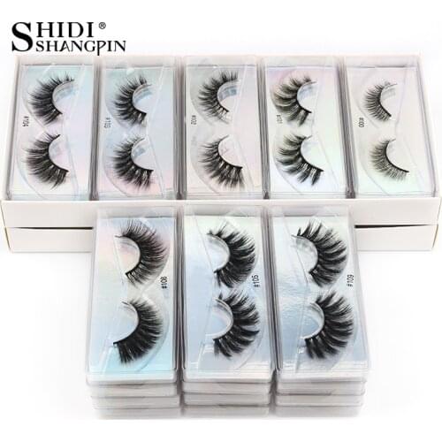 Makeup Kit False Eyelashes Wholesale 3D Mink Lashes Fluffy Wispy Volume Natural long Cross Fake Eyelashes Reusable Faux Cils
