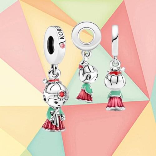 2021 New Style 925 Sterling Silver Hanfu Doll Pendant, Suitable For Original Pandora Bracelet To Make Diy Jewelry