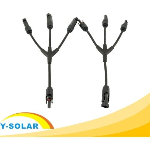 One Pair Solar Connector Y Type 3 Branch One to Three Combiner Solar Panel Cable Connector Male and Female PV Connector