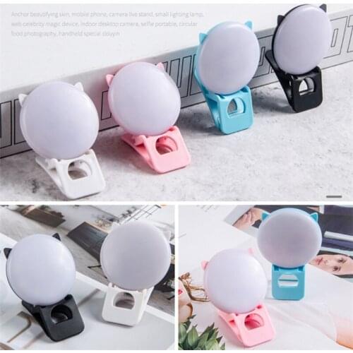 Portable Phone Clip-on Fill Light Mobile Phone External Round LED Fill Light Makeup Selfie Lighting Live Streaming Accessories