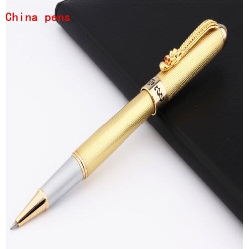 JINHAO 1000 Golden Chinese Dragon dancing Business office Medium nib Rollerball Pen signing pen