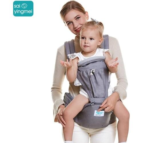 Saiyingmei 2-in-1 Ergonomic Kangaroos Baby Slings Carrier, Hipseat Adjustable Breathable Backpack Baby Carrier For 0-36 Months