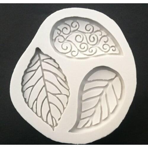 Silicone Mold 3 leaves Sugarcraft Cupcake Chocolate Baking Mold Fondant Cake Decorating Tools