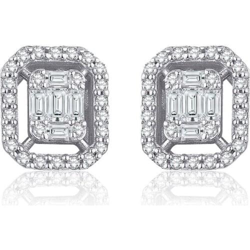 Symbol Gold 0.28 Carat Diamond Baguette Earring Piece Jewelry Rope Chain Charm Earring Jacket Bead Figure For Women