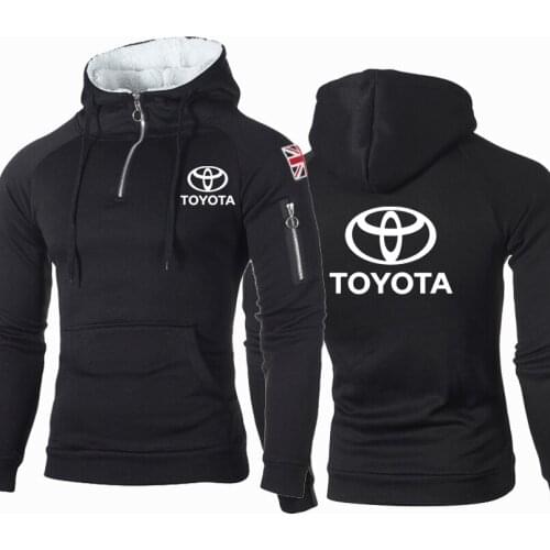 NEW Hoodies Men Toyota Car Logo Print Fashion Casual high quality Pure cotton Hooded Sweatshirts Mens Jacket zipper Man TOP