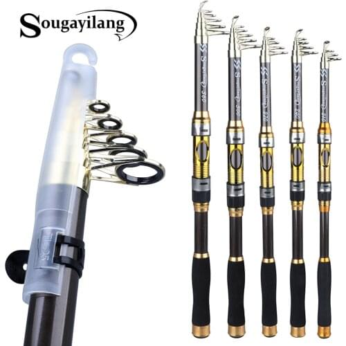Sougayilang 2.1m-3.6m Spinning Fishing Rod Carbon Trout Carp Telescopic Fishing Pole Lure Fishing Rod Tackle