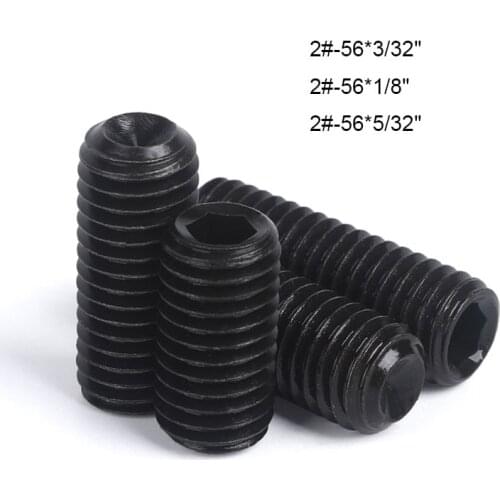 10pcs 2#-56 12.9 Grade High Tensile Carbon Steel Hex Socket Allen Cup Point Grub Screws Hexagon Set Screw