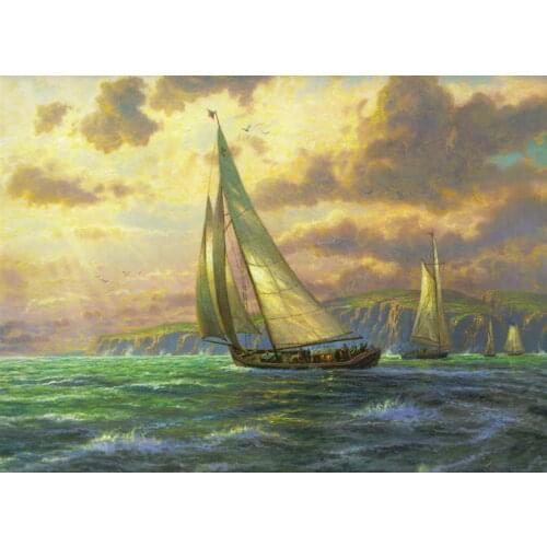 High Quality Modern Printed on Canvas Home Sitting Room Decor Wall Decoration Ocean Sailing Oil Painting Art Picture