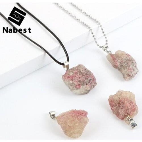 Women Men Natural Tourmaline Irregular Pendant Necklace Gem Stone Charm Choker Waxed Rope Clavicle Chains Yoga Reiki Jewelry