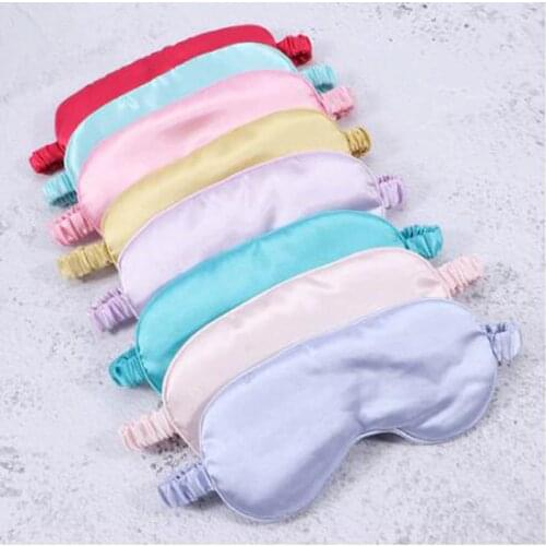 1Pc Silk Eyeshade Sleeping Eye Mask Cover Eyepatch Blindfold Solid Portable Rest Relax Eye Shade Cover Soft Pad