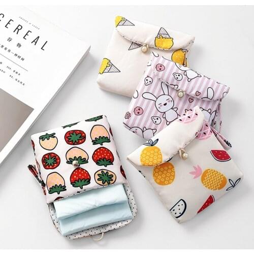 1pcs Sanitary Napkin Storage Bags Cotton Pads Package Bags Coin Jewelry Organizer Card Pouch Case Bags