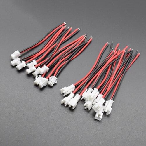 10Pairs/5Pairs white Micro JST 2 PIN Male & Female Plug Connector With Wire Cables Length100mm