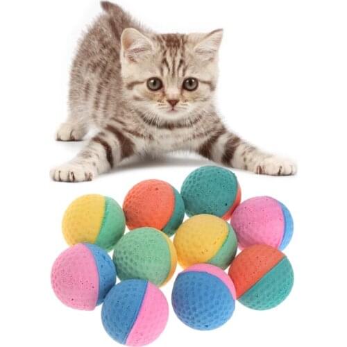 10 Pcs Pet Toy Latex Balls Colorful Chew For Dogs Cats Puppy Kitten Soft Elastic