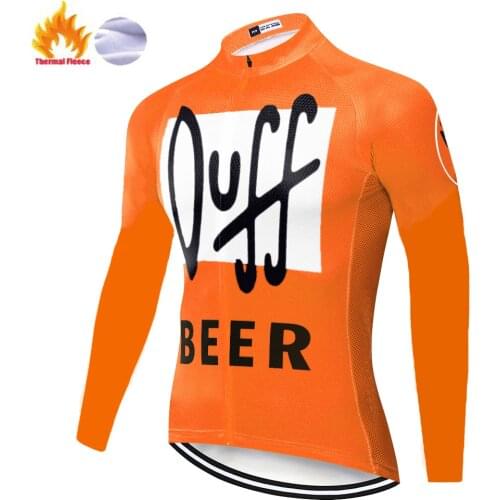 2020 New Duff beer team cycling jersey Winter Thermal Fleece long sleeve maillot mtb hombre Moutain bike jersey hombre