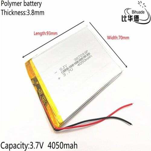 387093 3.7V 4050mAh Lithium polymer Battery with Protection Board For Tablet PC U25GT