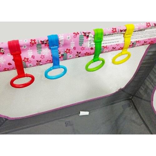 4pcs/lot Pull Ring For Playpen Baby Crib Hooks General Use Hooks Baby Toys Pendants Bed Rings Hooks Hanging Ring Help Baby Stand