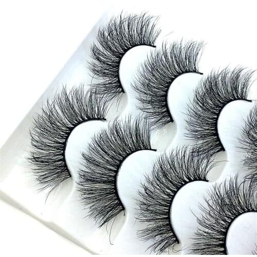 5 Pairs 3D Handmade Fake Eyelashes Natural Long Thick Daily Makeup Thick Cross Eyelashes Eye Lashes