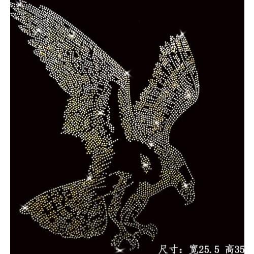 5 pc/lot DIY Chest Eagles hotfix rhinestones, heat transfer design iron on motifs,rhinestone for garment,T-shirt