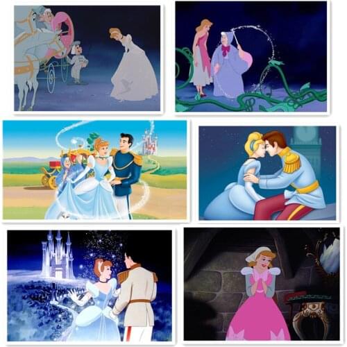 Disney Cinderella Animation 5d Diamond Painting Round Diamond Square Diamond Handmade Wall Art Custom Cute ChildrenS Puzzle