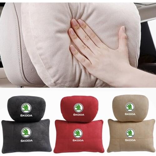 Car Neck Pillows Rest Headrest Cushion For Skoda Rapid Kodiaq Fabia Octavia A7 Tour RS Superb Kamiq Yeti Auto Pillow Accessories