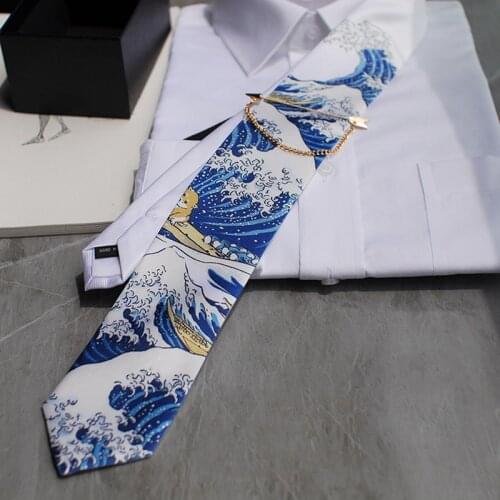 Free shipping mens male man fashion Kanagawa redesigned fantasy series tie wedding hosted Western European party gift necktie