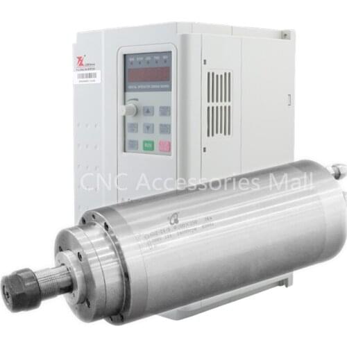 Water cooled spindle motor 3kw ER20 collet D100mm 220V/380V 400HZ for cnc engraving machine & 3.7kw VFD Frequency Inverter