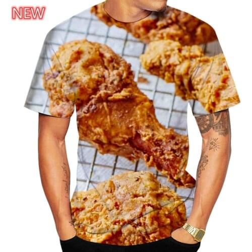 Summer Fashion Women Mens 3D Nutella T-Shirt Funny Food Fried Chicken Spaghetti Salad Shrimp Harajuku T-shirt
