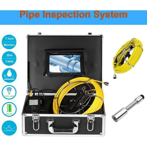 23mm 1000TVL Camera Pipe Sewer Video Inspection Drain Pipe Camera With 7inch Display 12pcs Led