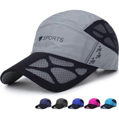 Outdoor Sun Hats Quick Summer Dry Mesh Golf Fishing Cap Adjustable Unisex Baseball Caps