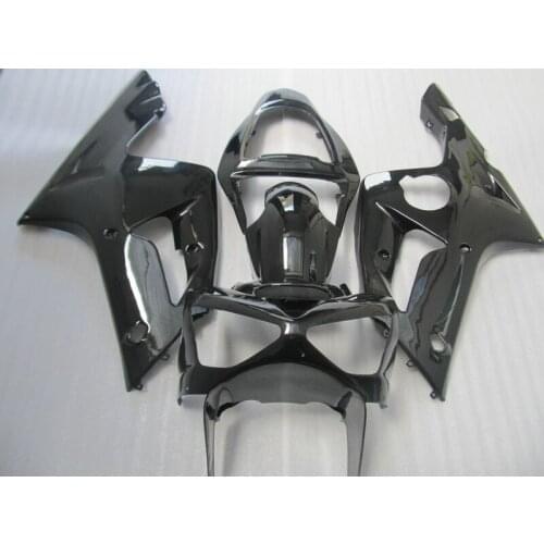 Injection molding bodywork fairing kit for Kawasaki Ninja ZX6R 03 04 glossy black fairings set ZX6R 2003 2004 OT16