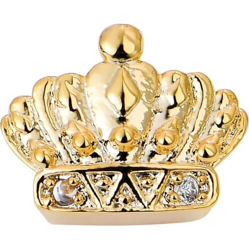 King Imperial Crown Single Gold Teeth Grills Hip Hop Grills Top Grill Cosplay Teeth Cap Tooth Body Jewelry Copper Dental Grills