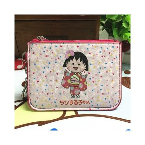 1PCS Chi-bi Maruko Anime Card Holder PU Cartoon Credit ID Bags Zipper Coin Bus Card Wallet Kid Girls Gift New