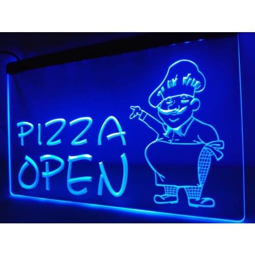 LB183- OPEN Pizza Cafe Restaurant LED Neon Light Sign home decor crafts