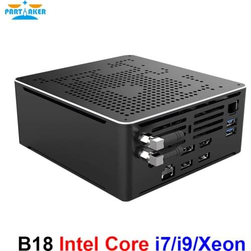 Partaker 10th Gen Nuc Intel i7 10750H i9 9880H Xeon Mini PC 2 Lans Win10 2*DDR4 2*NVME Gaming Desktop Computer 4K DP HDMI2.0