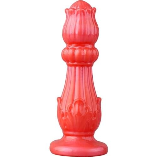 2021 New Carnation Anal Dildo Male Prostate Massage Butt Plug G Spot Vagina Anus Dilator Stimulator Adult Sex Toys For Women Man