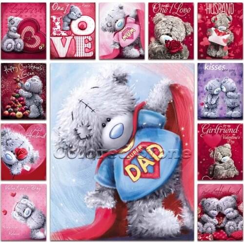 New 5D Full Square Diamond painting embroidery Cross stitch Cartoon cute teddy bear flower doll DIY mosaic animal christmas gift