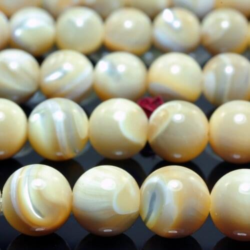 Mother of Pearl MOP Smooth Round Loose Beads Wholesale Gemstone Semi Precious Stone Bracelet Necklace Diy Jewelry Making Design