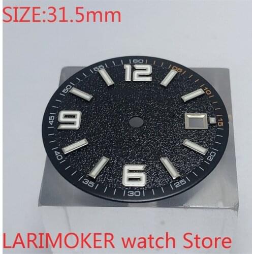 Suitable for Miyota-DG-2813-3804 automatic movement, 31.5mm luminous black dial, no logo