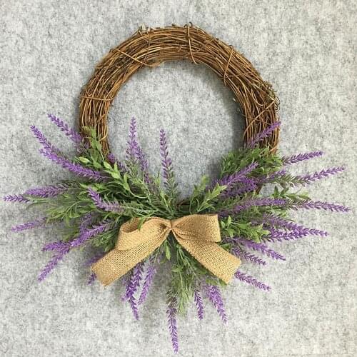 Handwork Rattan Lavender Wreath Artificial Flowers Garlands Wedding Decoration Photo Props