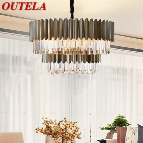 OUTELA Modern Crystal Chandelier Lights Luxury Creative Decorative LED Ceiling Fixtures For Living Room Dining Room Villa Duplex
