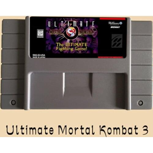 Ultimate Mortal Kombat 3 16 bit Big Gray Game Card For NTSC Game Player