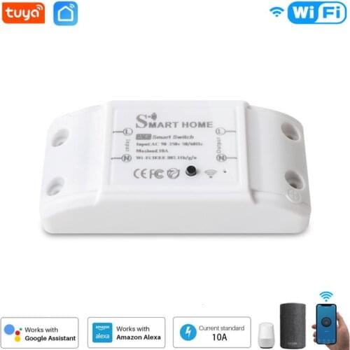 Tuya Wifi Smart Light Switch Moudle 10A 90-250V Universal Breaker Timer Voice Control Work With HomeKit Alexa Google Assistant