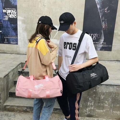 Waterproof Nylon Sports Gym Bags For Men Women Training Fitness Travel Bag Yoga Mat Outdoor Bag with shoes Compartment 2021