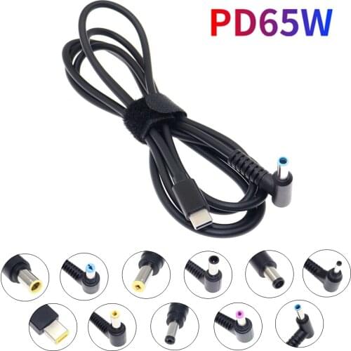 USB Type C PD Charging Cable Cord Dc Power Adapter Jack Converter to 13 Plugs Male for Lenovo Asus Dell Hp Laptop Charger